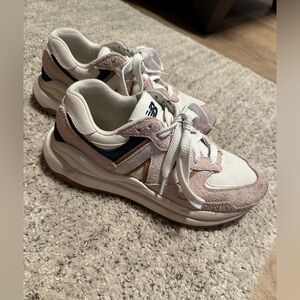 New Balance Women's Blush and White Sneakers